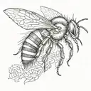 black capenter bee  tattoo design idea