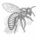 black capenter bee  tattoo design idea