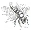 black capenter bee  tattoo design idea