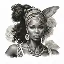 black african goddess beautiful woman  tattoo design idea