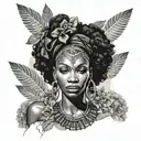 black african goddess beautiful woman  tattoo design idea