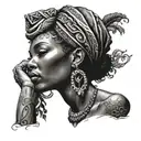 black african goddess beautiful woman  tattoo design idea