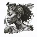 black african goddess beautiful woman  tattoo design idea