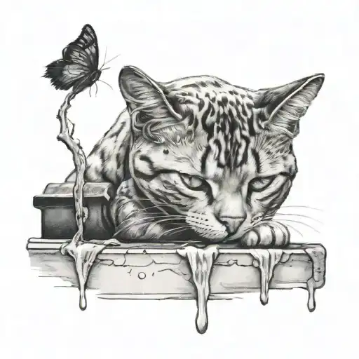 The sacred tears of a cat crying over its owner's grave. tattoo design idea
