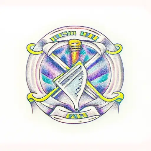 irish harp tattoo design idea