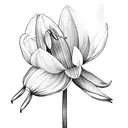 bouquet snowdrop violet daffodil waterlily tattoo design idea