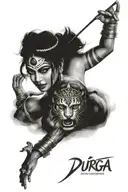 durga tattoo design idea