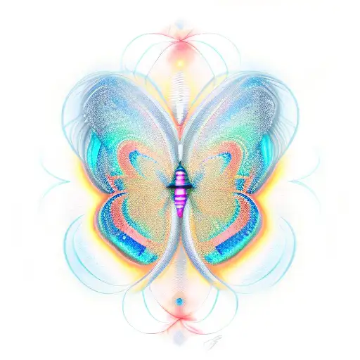 a cybersigilism butterfly with some lines coming out of it  tattoo design idea