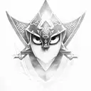 A dotwork portrait of Link from The Legend of Zelda holding the Master Sword tattoo design idea