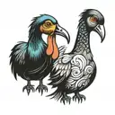 his and her dodo bird tattoo design idea