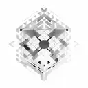 An abstract composition of circuitry forming the shape of a checkered flag tattoo design idea