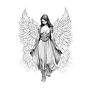 angel versus devil tattoo design idea