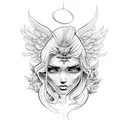 angel versus devil tattoo design idea