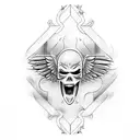 angel versus devil tattoo design idea