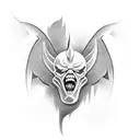 angel beating devil tattoo design idea