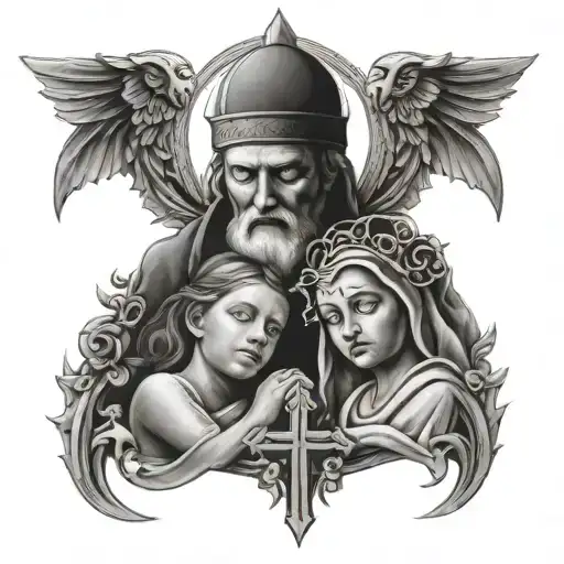religion, family tattoo design idea