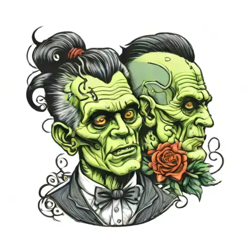 victorian frankenstein tattoo design idea