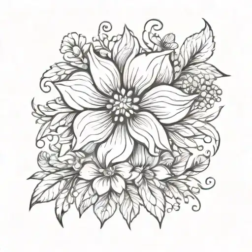 floral feminine flash design tattoo design idea