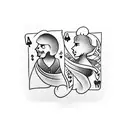 make a jack of hearts and ace of hearts cards together to show a happy and plentiful relationship between two people tattoo design idea
