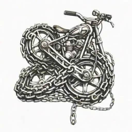 Bike chain infinity tattoo design idea