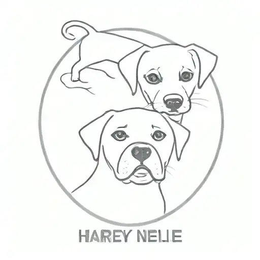 Dog Names Harley and Nellie tattoo design idea