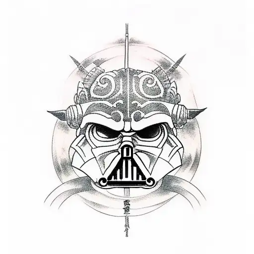 sith with dark saber  tattoo design idea