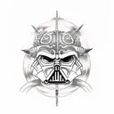 sith with dark saber  tattoo design idea