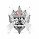 sith with dark saber  tattoo design idea