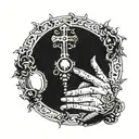 hands in a pray position with a rosary around the hands  tattoo design idea