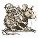 Rat shanking a peasent  tattoo design idea