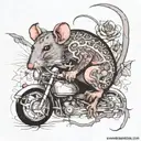 Rat shanking a peasent  tattoo design idea