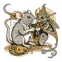 Rat shanking a peasent  tattoo design idea