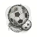 A soccer ball morphing into a clock showing 07:19 tattoo design idea