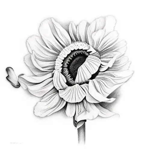 lavender, pansy, sunflower, anemone  sleeve tattoo design idea