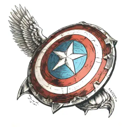 Captain American Shield with Quote 'I can do this all day'  tattoo design idea
