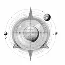 solar system and plane tattoo design idea