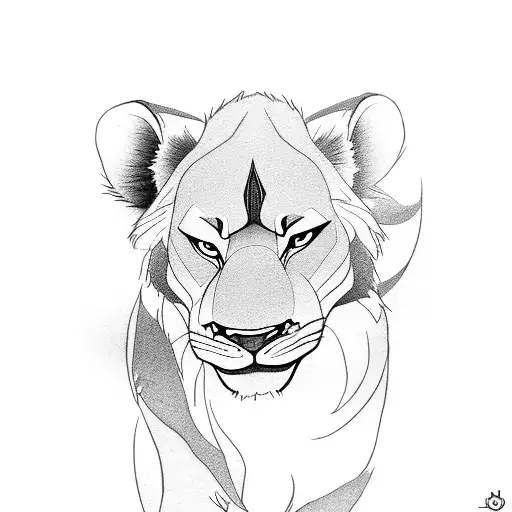 Simba anda Balto playing  tattoo design idea