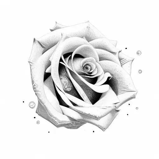 rose on finger tattoo design idea