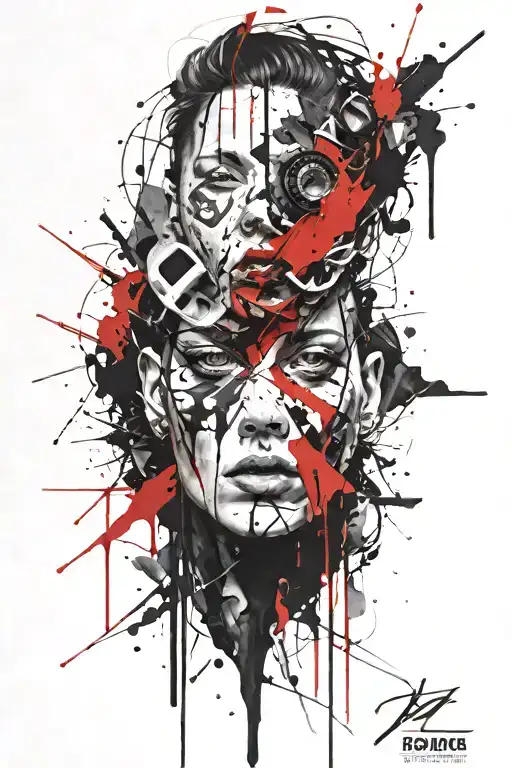 Hidden emotions coming undone tattoo design idea