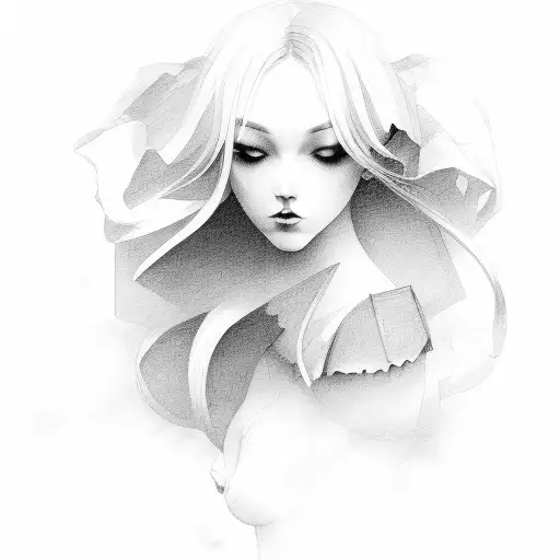 clouds dark feminine tattoo design idea