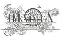 Roman numerals 2004-2021 sunset sky tattoo design idea
