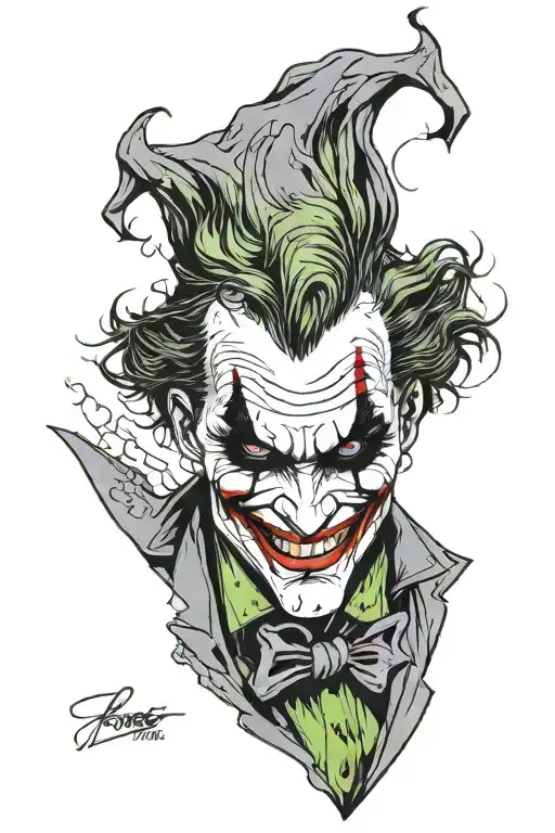 Joker face tattoo design idea