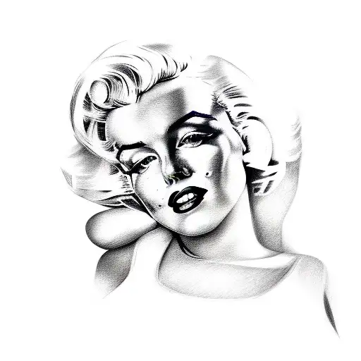 marilyn monroe drawing with tattoos