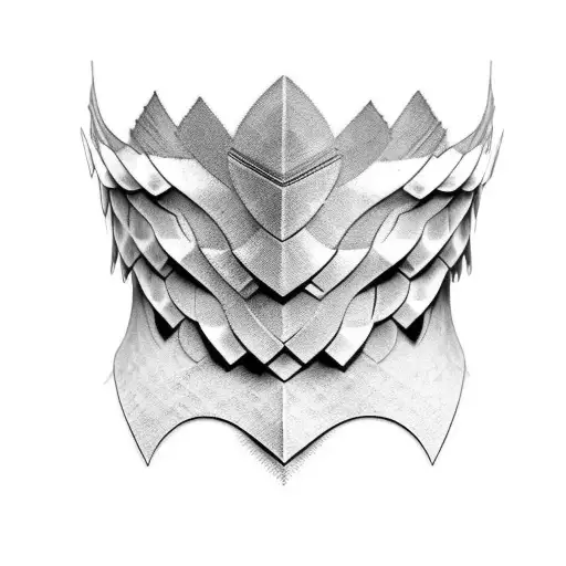 feathered scale armor neck tattoo tattoo design idea