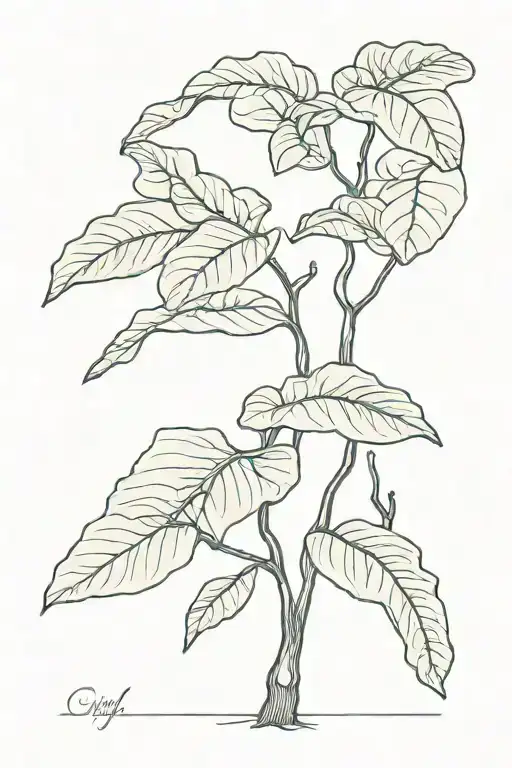 fiddle fig tree tattoo design idea
