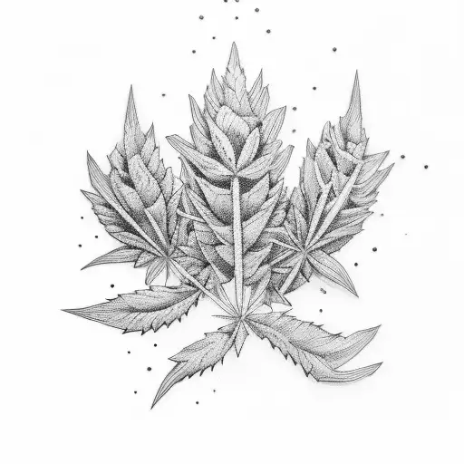 weed number 1998 at background tattoo design idea