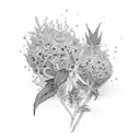 weed number 1998 at background tattoo design idea