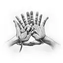 praying hands holding dog tags with chain tattoo design idea