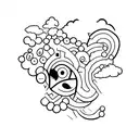 poop emoji outline tattoo design idea