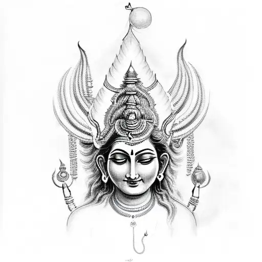 shiva parvati tattoo design idea